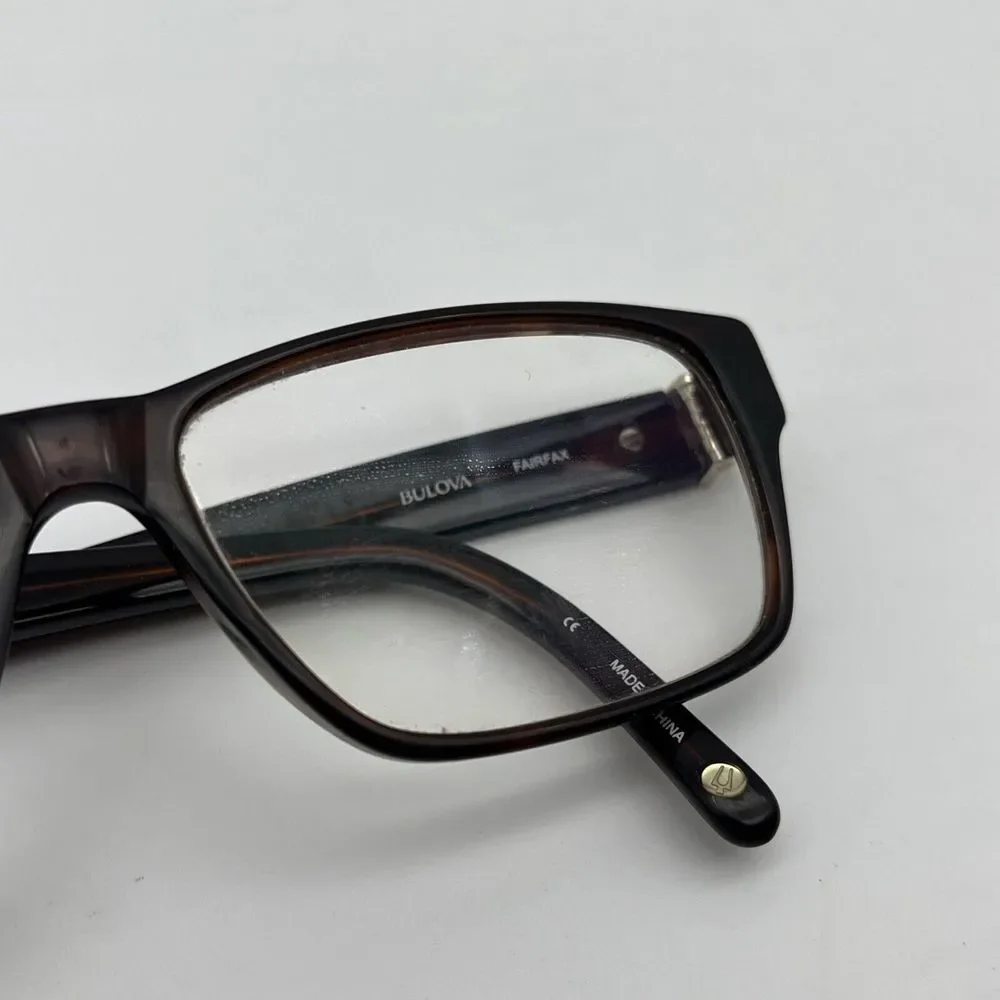 Bulova Eyeglasses Frames FAIRFAX BROWN DEMI Tortoise Rectangular 54-14-140